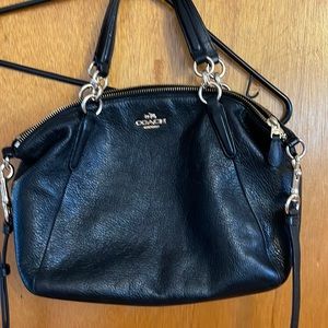 Coach black pebbled leather bag